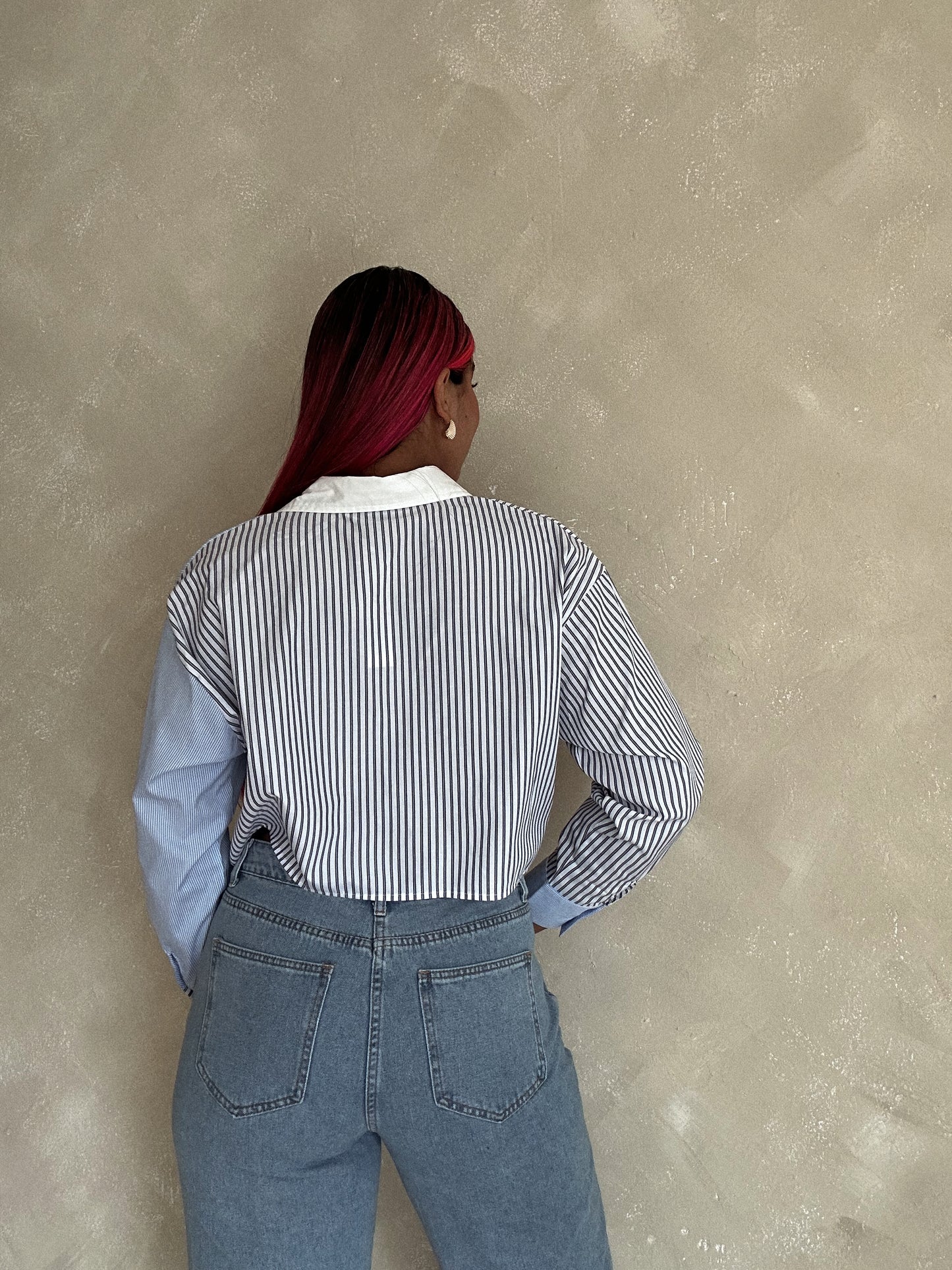 stripe crop shirt